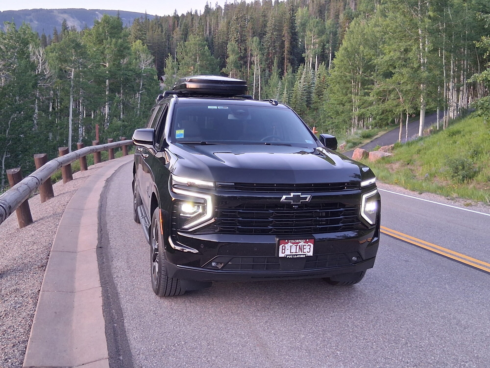 Professional chauffeur beside a black SUV