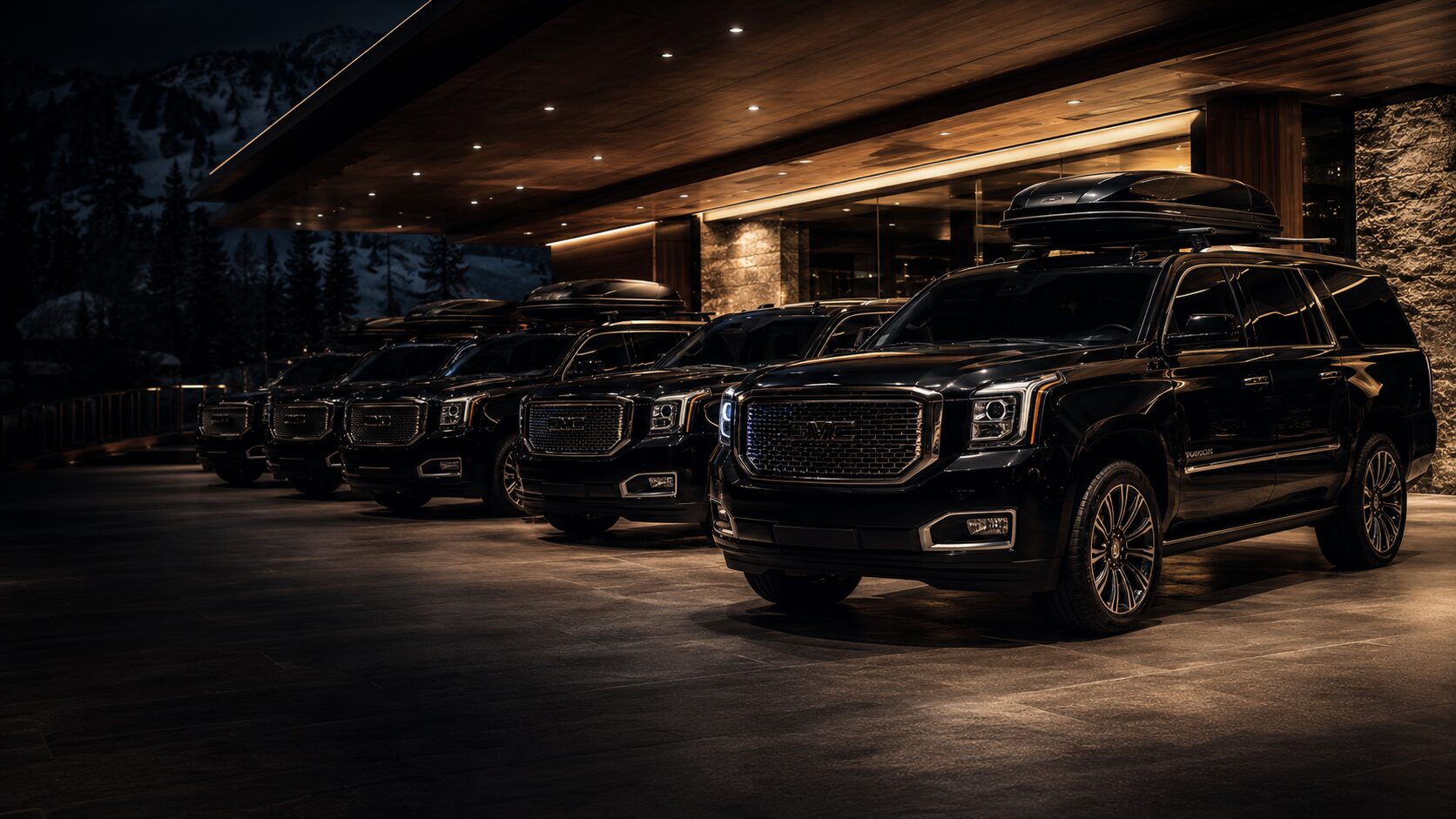 The B-LineXpress fleet of black SUVs
